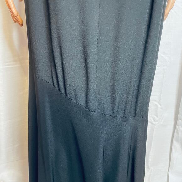 Jessica McClintock Vtg Black Evening Embroidered Formal Maxi Gown Dress 16 - Picture 11 of 13